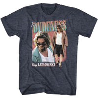 Thumbnail for BIG LEBOWSKI-BIG LEBOWSKI DUO PIC-NAVY HEATHER ADULT S/S TSHIRT