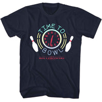Thumbnail for THE BIG LEBOWSKI-THE BIG LEBOWSKI TIME TO BOWL-NAVY ADULT S/S TSHIRT