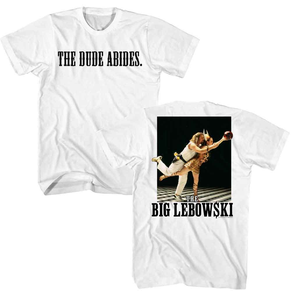 THE BIG LEBOWSKI-THE BIG LEBOWSKI THE DUDE ABIDES F B-WHITE ADULT S/S TSHIRT