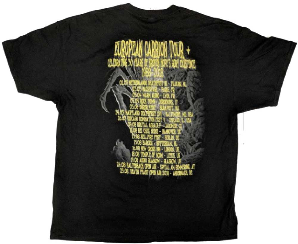 Broken Hope Europe Carrion 2018 Tour T-Shirt