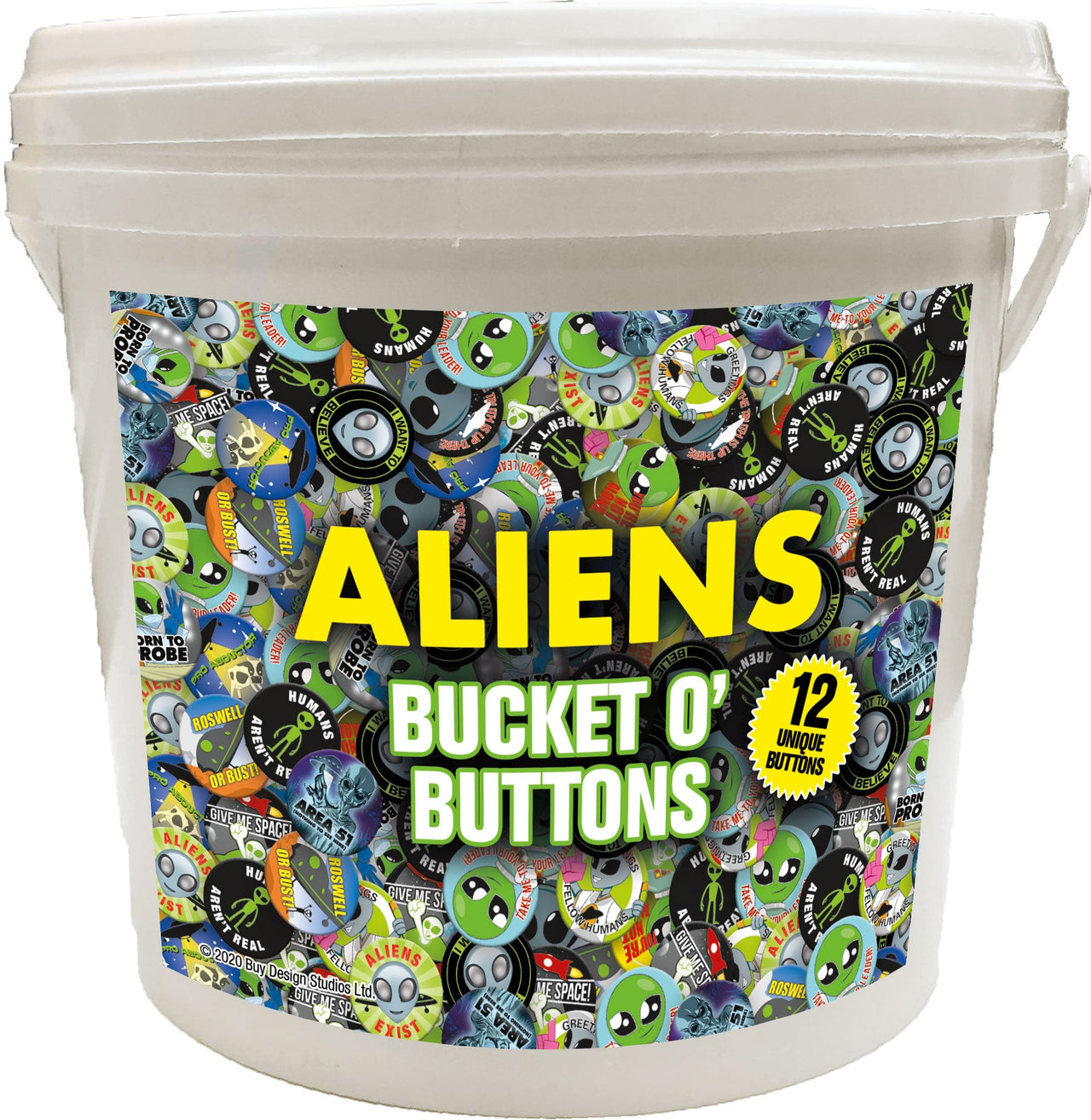 144 Unit Bucket o' Buttons - Aliens – 1 PC PPK