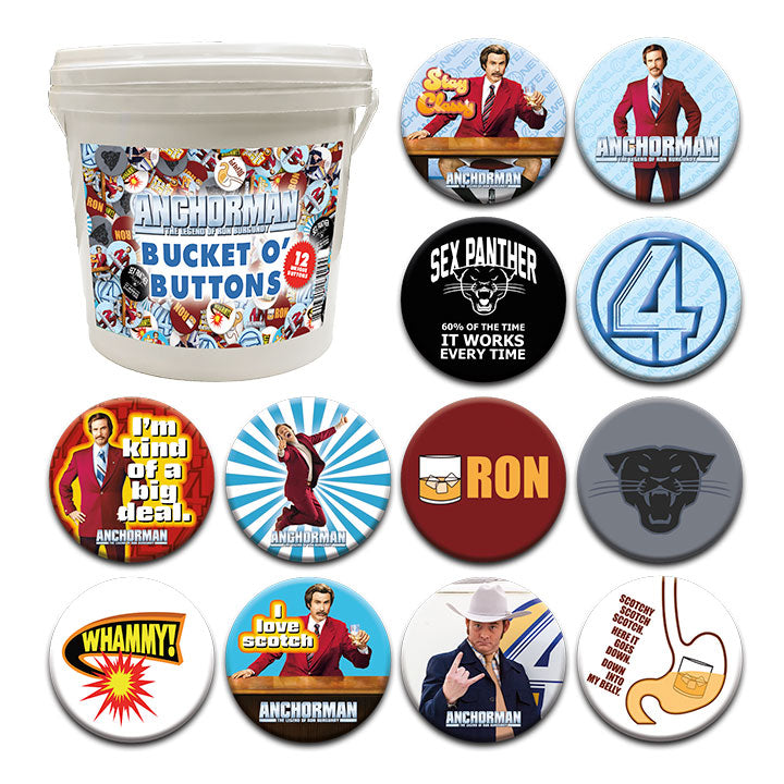 144 Unit Bucket o' Buttons - Anchorman – 1 PC PPK