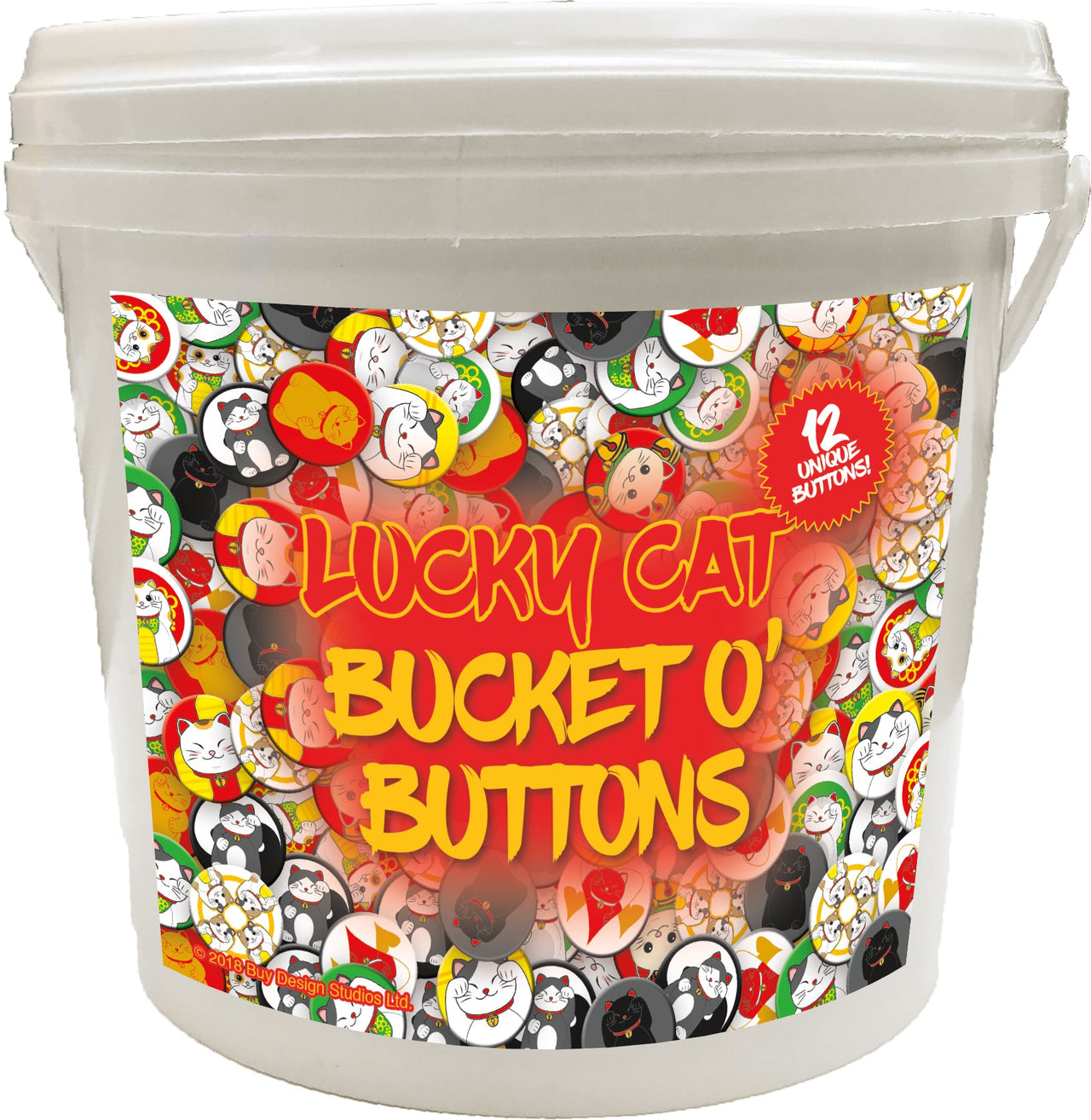 144 Unit Bucket o' Buttons - Lucky Cat – 1 PC PPK