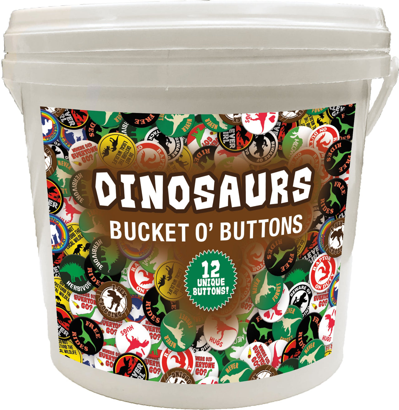144 Unit Bucket o' Buttons - Dinosaurs – 1 PC PPK
