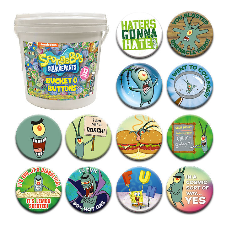 144 Unit Bucket o' Buttons - SpongeBob SquarePants - Plankton – 1 PC PPK