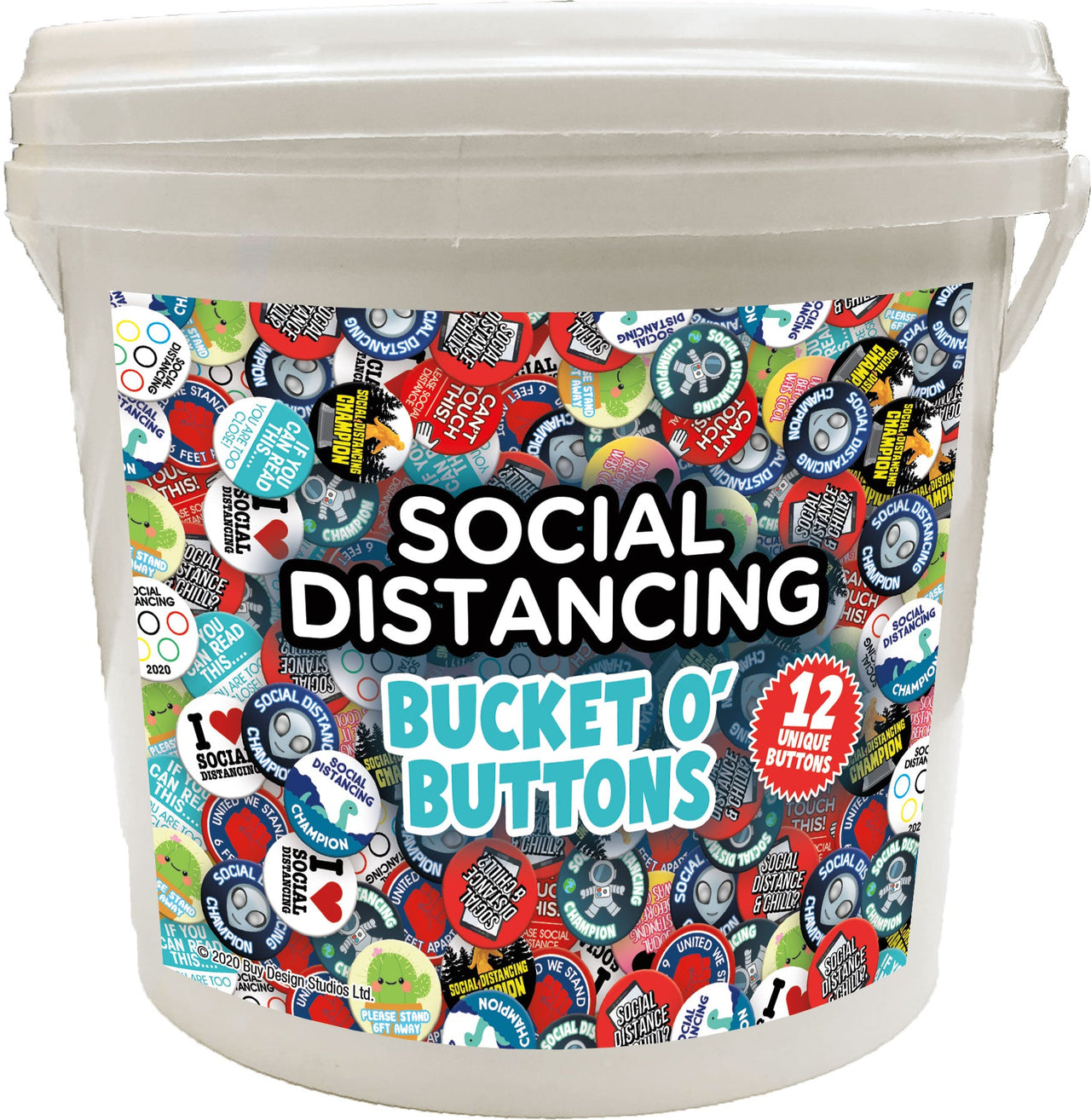 144 Unit Bucket o' Buttons - Social Distancing – 1 PC PPK