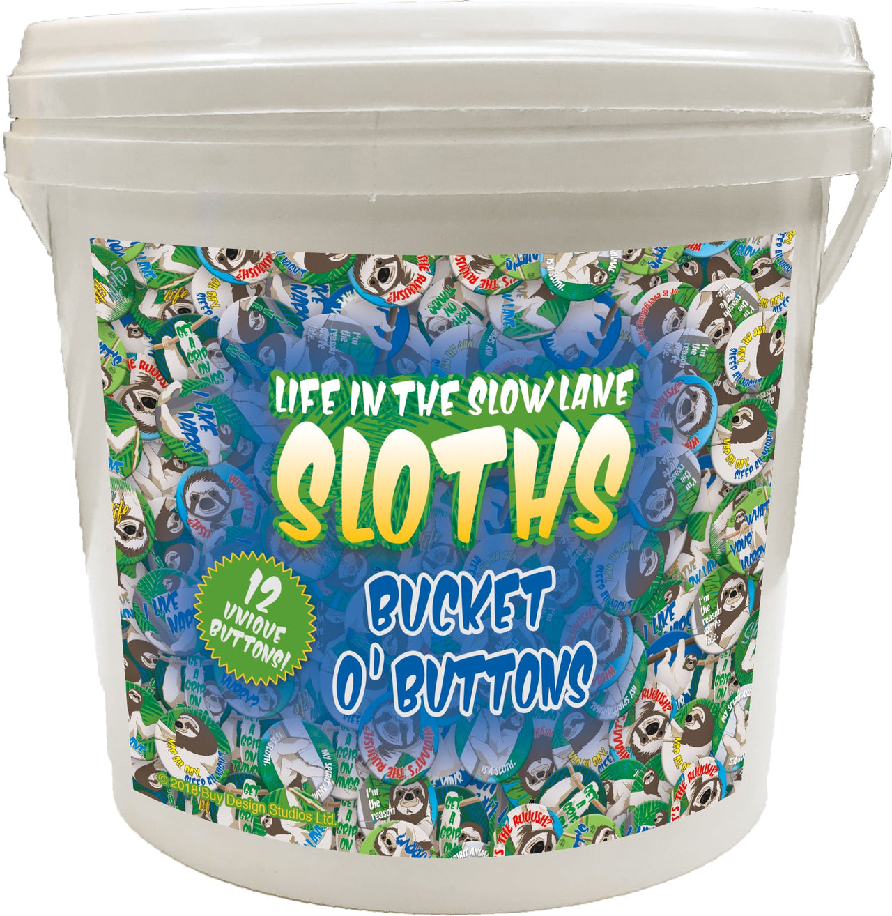 144 Unit Bucket o' Buttons - Sloth – 1 PC PPK