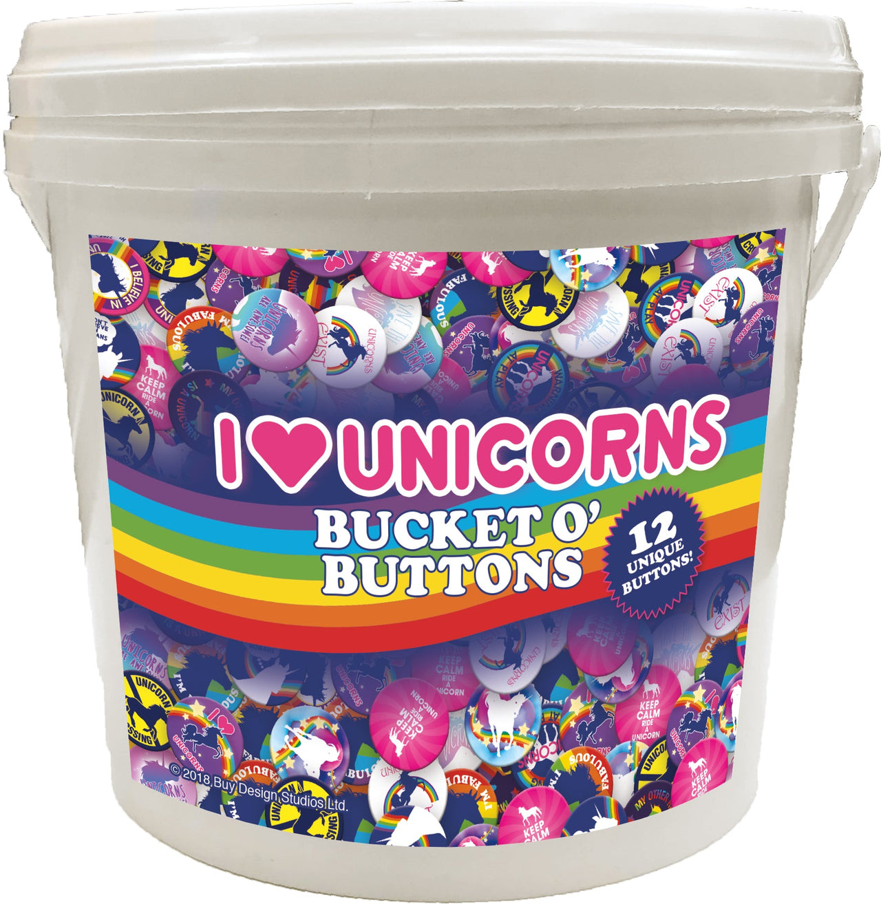 144 Unit Bucket o' Buttons - Unicorns – 1 PC PPK