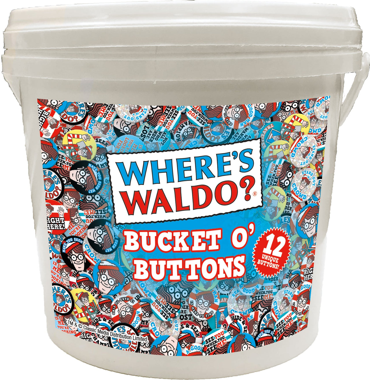 144 Unit Bucket o' Buttons - Where's Waldo – 1 PC PPK
