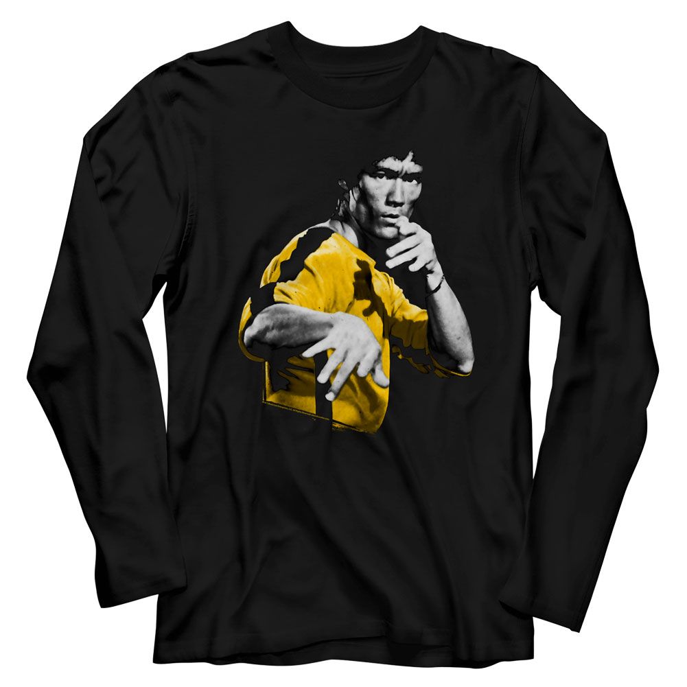 BRUCE LEE-HOOOWAH-BLACK ADULT L/S TSHIRT