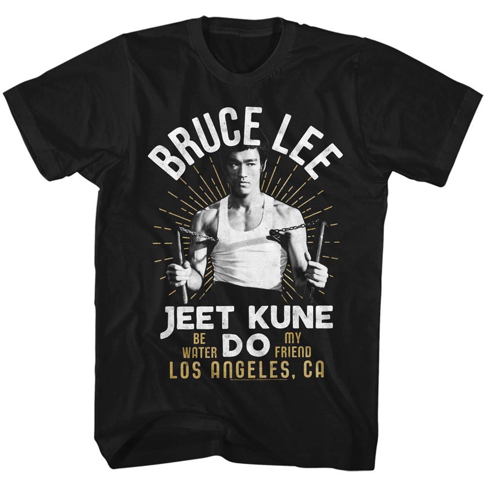 BRUCE LEE-WHITE GOLD-BLACK ADULT S/S TSHIRT