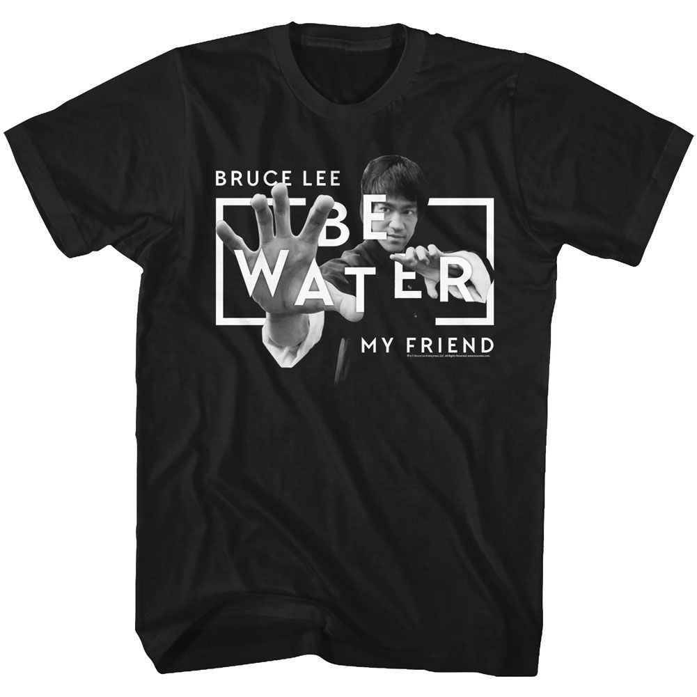 BRUCE LEE-BE WATER-BLACK ADULT S/S TSHIRT