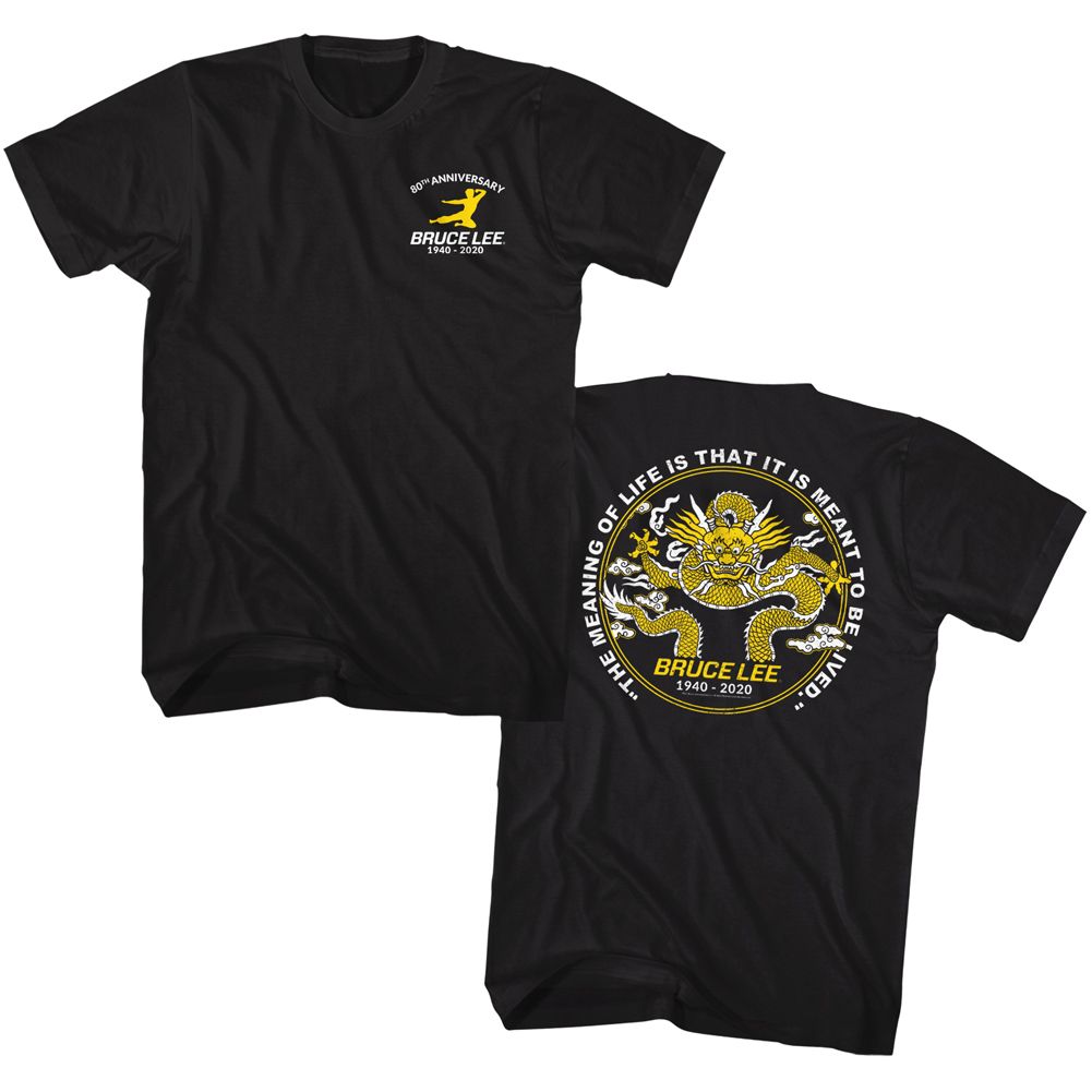 BRUCE LEE-80TH ANNIVERSARY-BLACK ADULT S/S TSHIRT