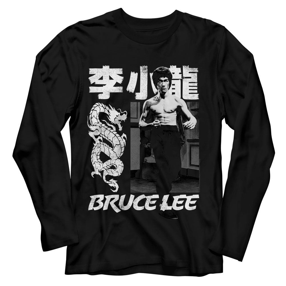 BRUCE LEE-BRUCE LEE CHINESE NAME-BLACK ADULT L/S TSHIRT