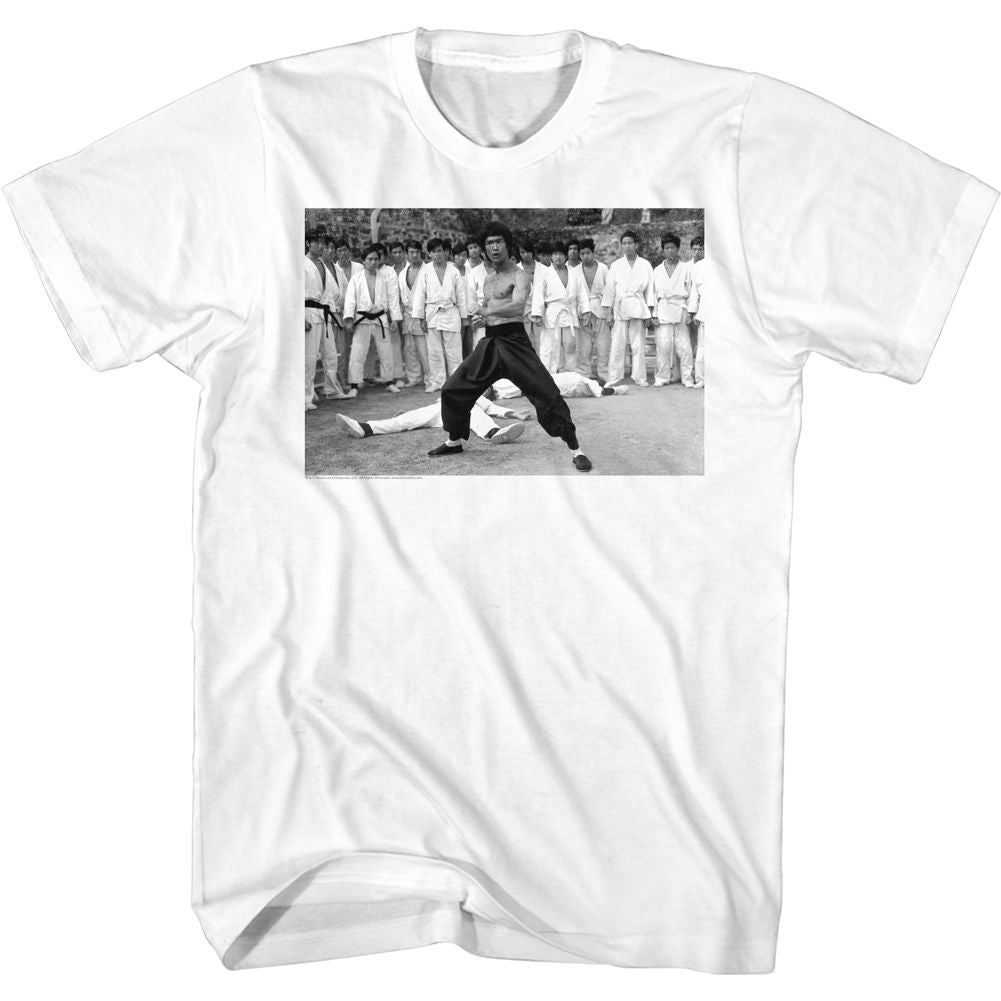 BRUCE LEE-BWPOWERSTANCE-WHITE ADULT S/S TSHIRT
