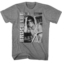 Thumbnail for BRUCE LEE-CASUAL SMILING 2-GRAPHITE HEATHER ADULT S/S TSHIRT