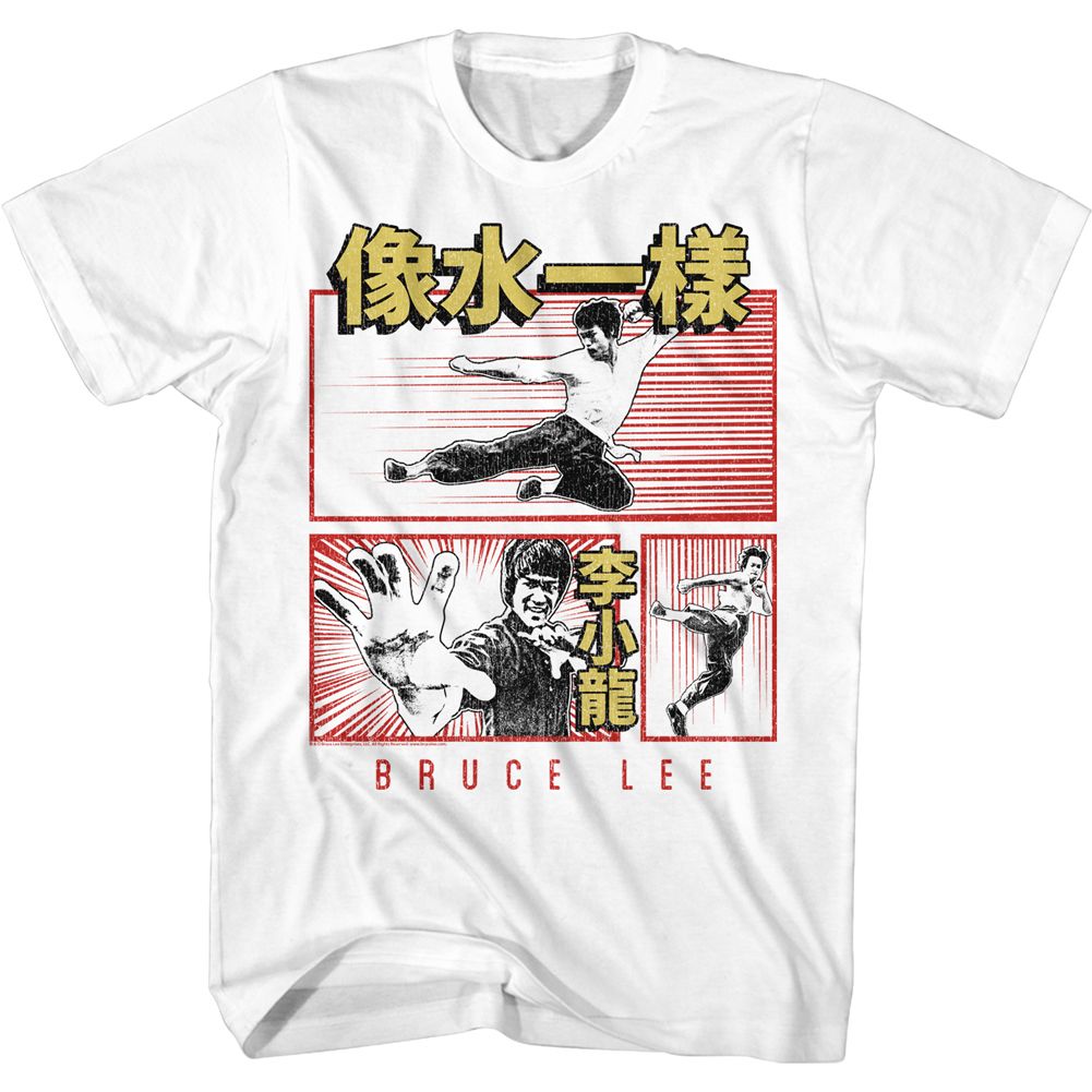 BRUCE LEE-CHINESE COMIC-WHITE ADULT S/S TSHIRT