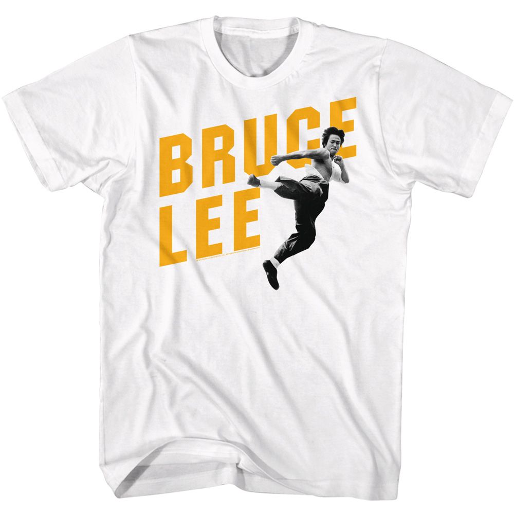BRUCE LEE-BRUCE LEE IN FRONT OF NAME-WHITE ADULT S/S TSHIRT