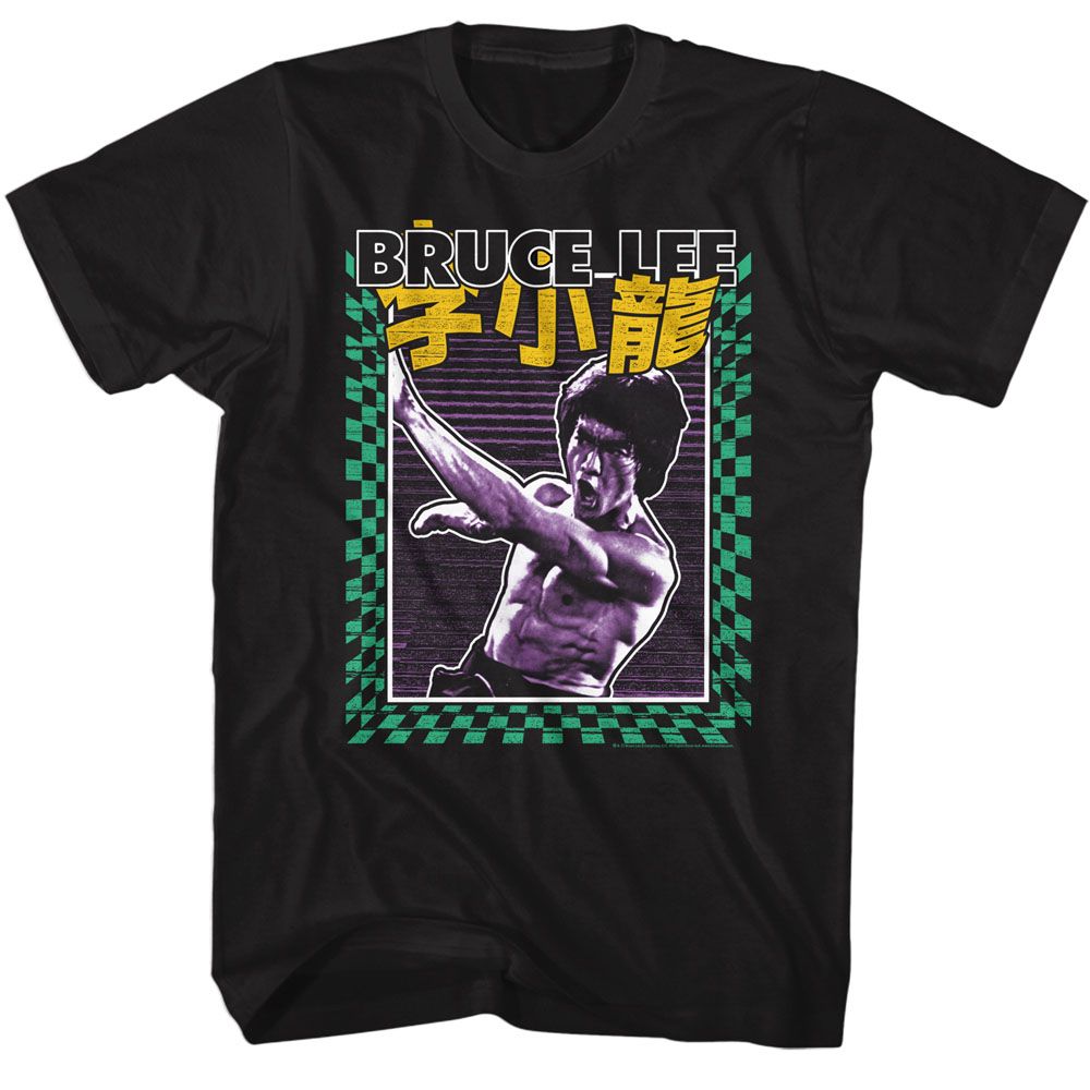 BRUCE LEE-BRUCE LEE BRIGHT PATTERNS-BLACK ADULT S/S TSHIRT