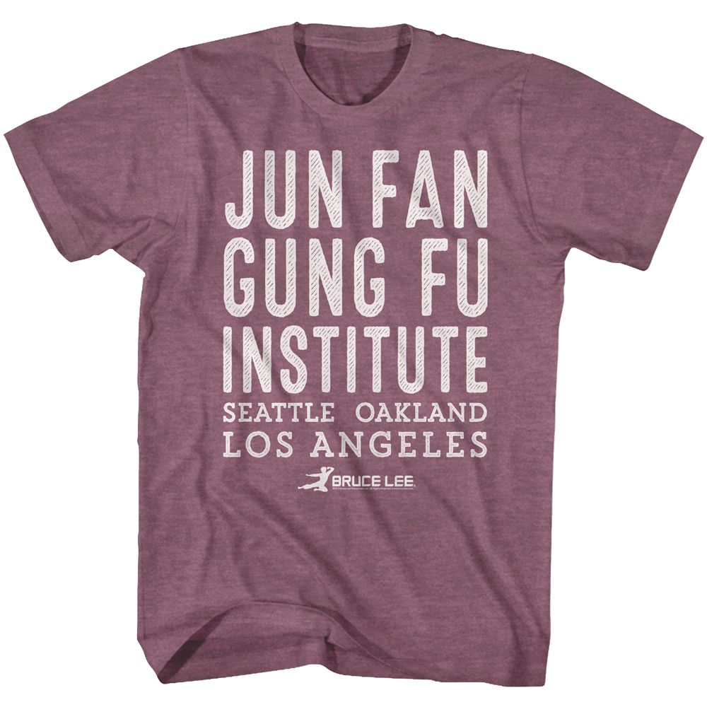 BRUCE LEE-SIMPLE-LIGHT MAROON HEATHER ADULT S/S TSHIRT