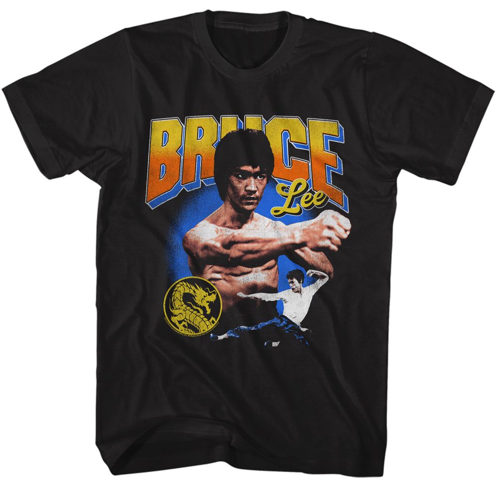 BRUCE LEE-BRUCE LEE GRADIENT TEXT-BLACK ADULT S/S TSHIRT