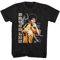 Thumbnail for BRUCE LEE-BRUCE LEE MULTI PHOTO VERTICAL TEXT-BLACK ADULT S/S TSHIRT