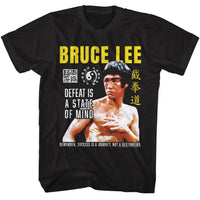 Thumbnail for BRUCE LEE-BRUCE LEE DEFEAT IS A STATE OF MIND-BLACK ADULT S/S TSHIRT