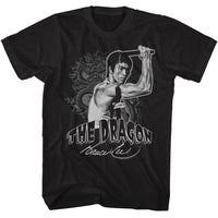 Thumbnail for BRUCE LEE-BRUCE LEE DRAGON AND NUNCHUCKS-BLACK ADULT S/S TSHIRT