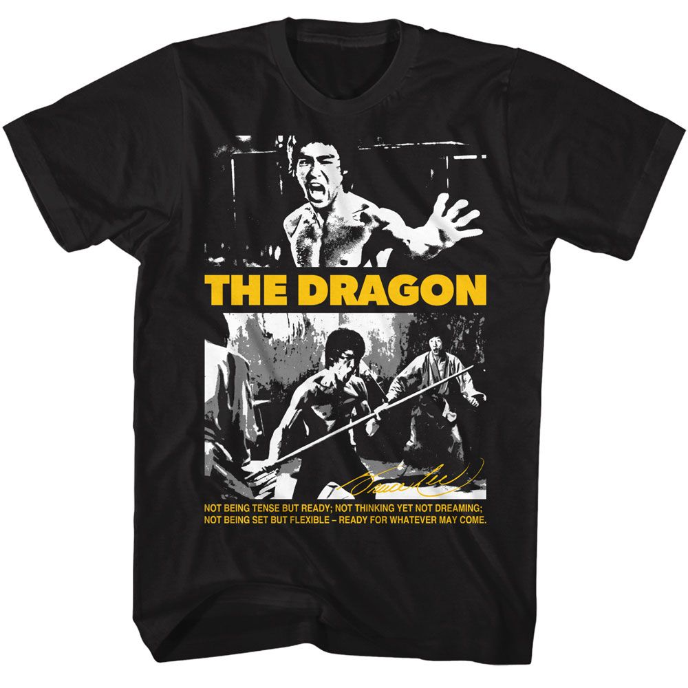 BRUCE LEE-BRUCE LEE READY FOR WHATEVER-BLACK ADULT S/S TSHIRT