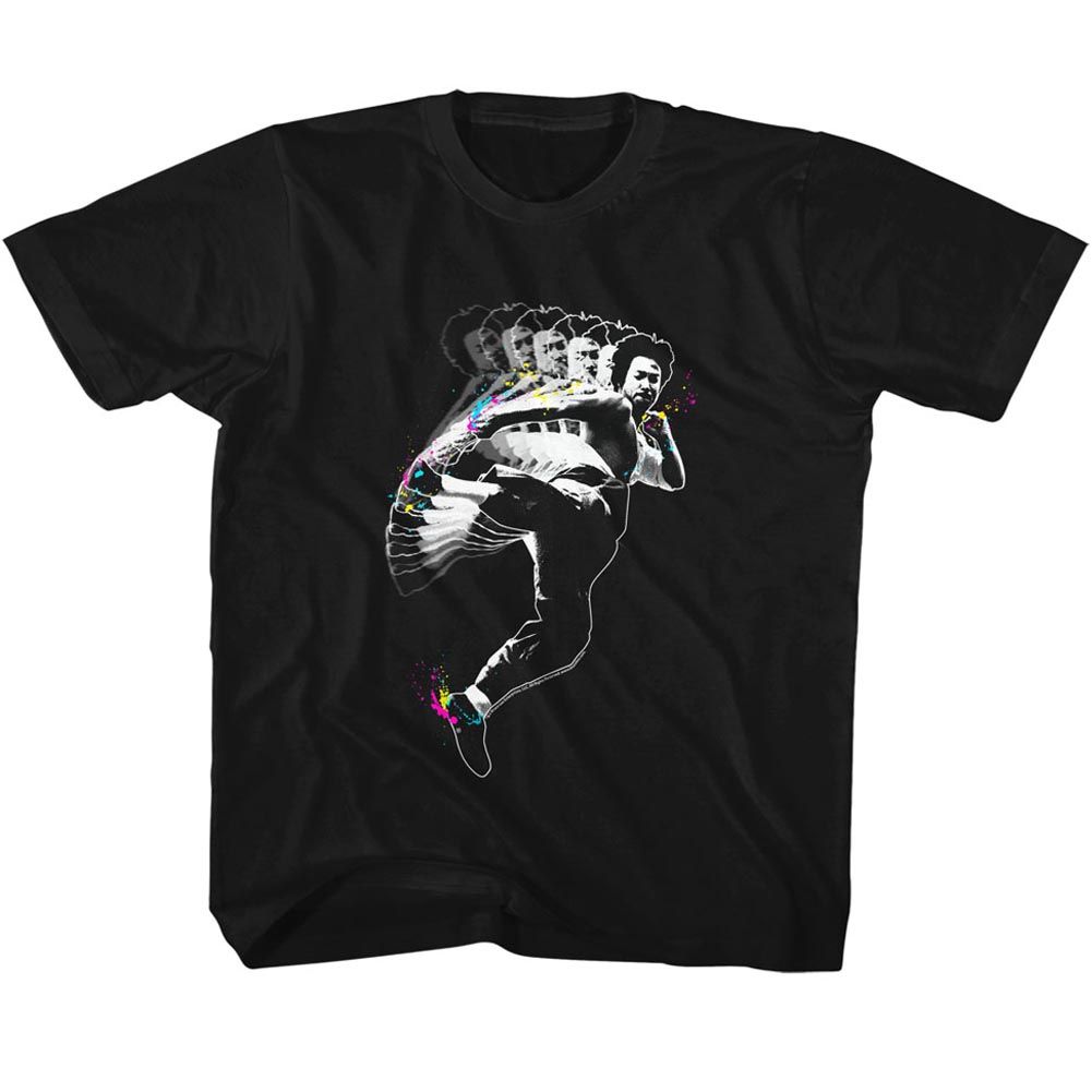 BRUCE LEE-SPLAT KICK-BLACK YOUTH S/S TSHIRT