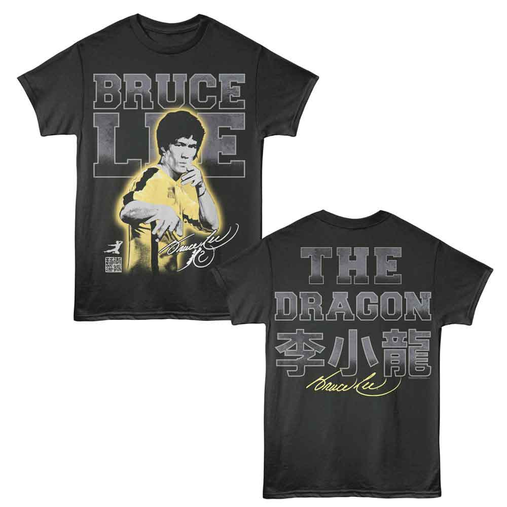 BRUCE LEE-BRUCE LEE THE DRAGON LARGE FONT F B-SMOKE ADULT S/S TSHIRT ***F&B***