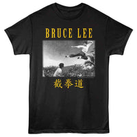 Thumbnail for BRUCE LEE-BRUCE LEE FLYING KICK LANDSCAPE-BLACK ADULT S/S TSHIRT
