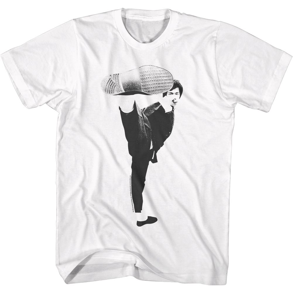 BRUCE LEE-KICK-WHITE ADULT S/S TSHIRT