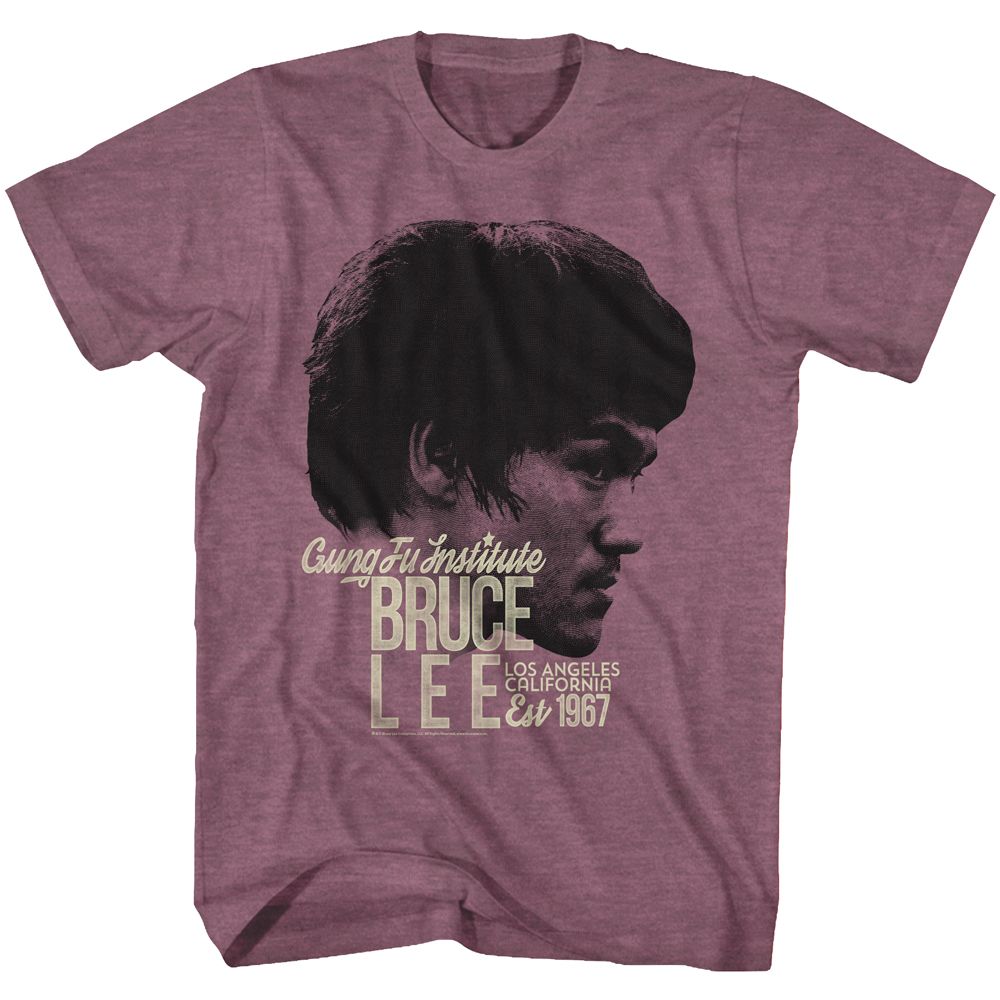 BRUCE LEE-EST1960-LIGHT MAROON HEATHER ADULT S/S TSHIRT