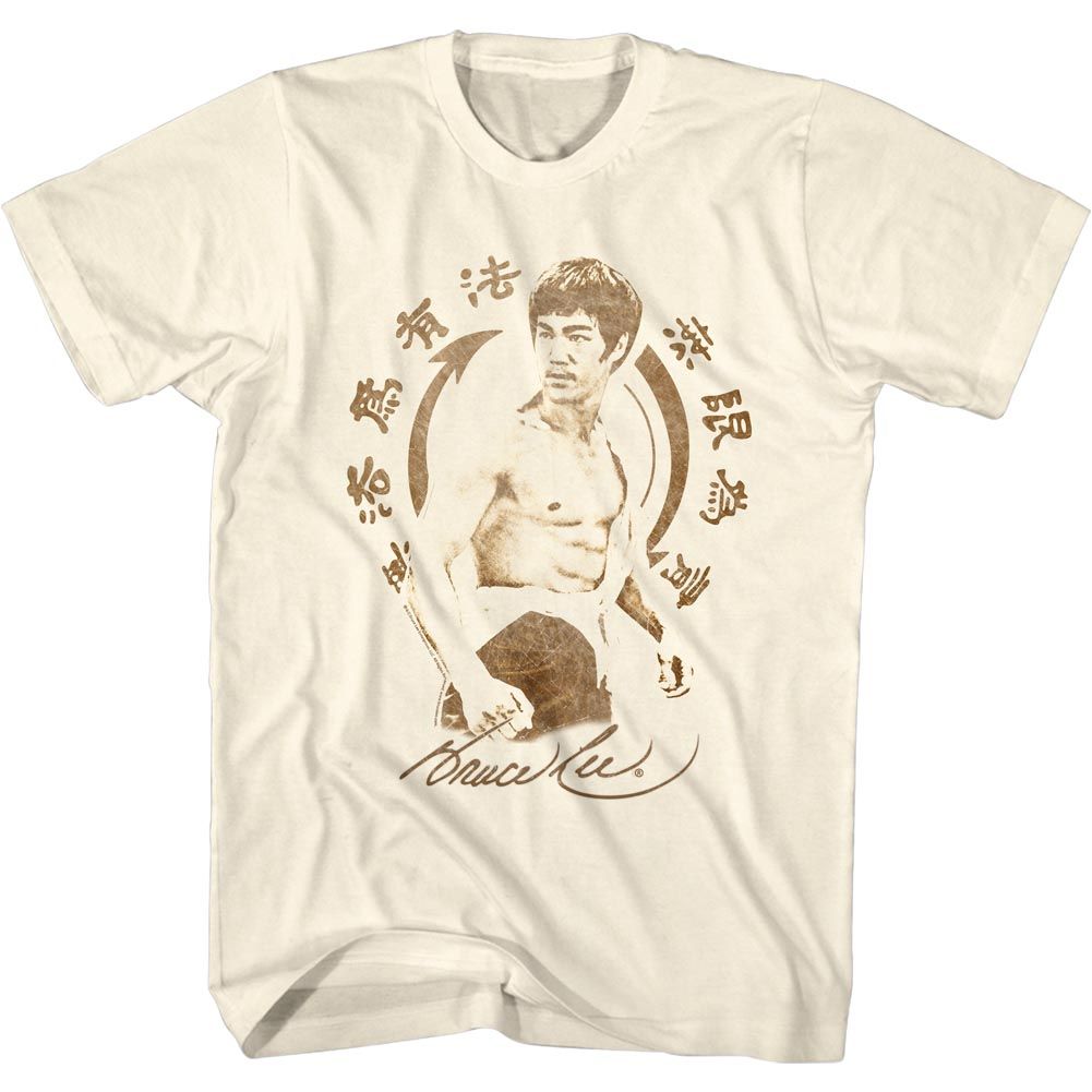 BRUCE LEE-BRUCE LEE SYMBOL-NATURAL ADULT S/S TSHIRT