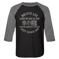 Thumbnail for BRUCE LEE-SYMBOLS-VINTAGE BLACK/PREMIUM HEATHER ADULT 3/4 SLEEVE RAGLAN