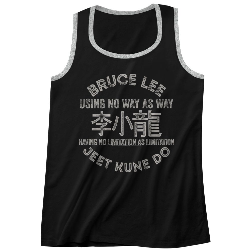 BRUCE LEE-SYMBOLS-BLACK/GRAY HEATHER ADULT TANK