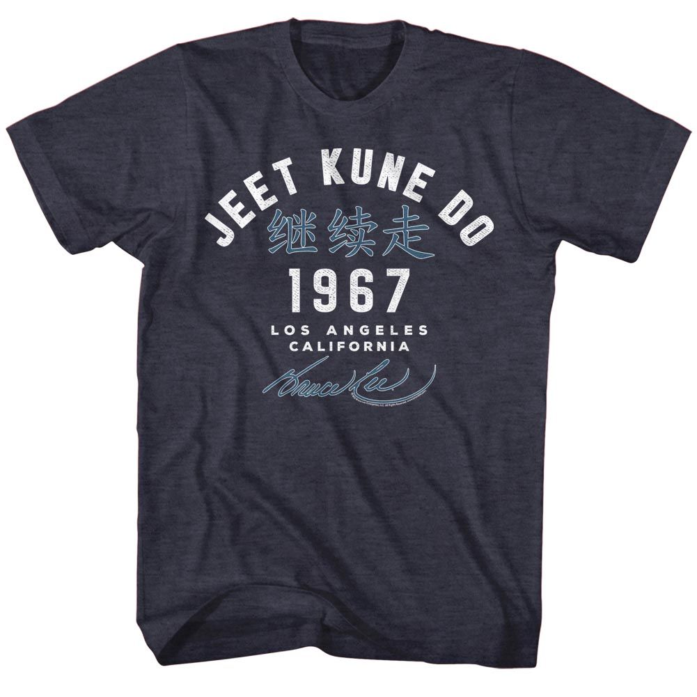 BRUCE LEE-ACADEMY 67-NAVY HEATHER ADULT S/S TSHIRT