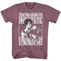 Thumbnail for BRUCE LEE-INSTITUTE2-LIGHT MAROON HEATHER ADULT S/S TSHIRT