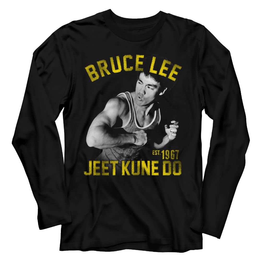 BRUCE LEE-ACTION BRUCE-BLACK ADULT L/S TSHIRT