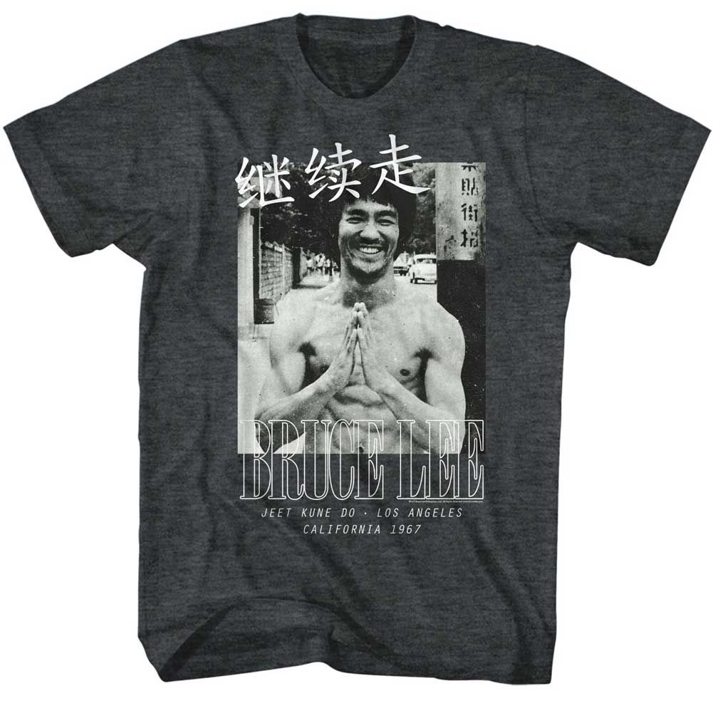 BRUCE LEE-BRUCELINES-BLACK HEATHER ADULT S/S TSHIRT