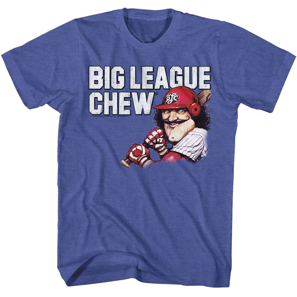 BIG LEAGUE CHEW-BIG LEAGUE CHEW VINTAGE MOUSTACHE-ROYAL HEATHER ADULT S/S TSHIRT