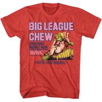 Thumbnail for BIG LEAGUE CHEW-BIG LEAGUE CHEW PITCHER WO DISTRESS-RED HEATHER ADULT S/S TSHIRT