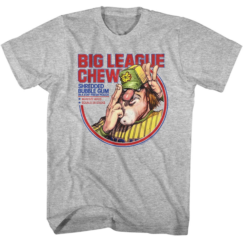 BIG LEAGUE CHEW-BIG LEAGUE CHEW PITCHER CIRCLE-GRAY HEATHER ADULT S/S TSHIRT