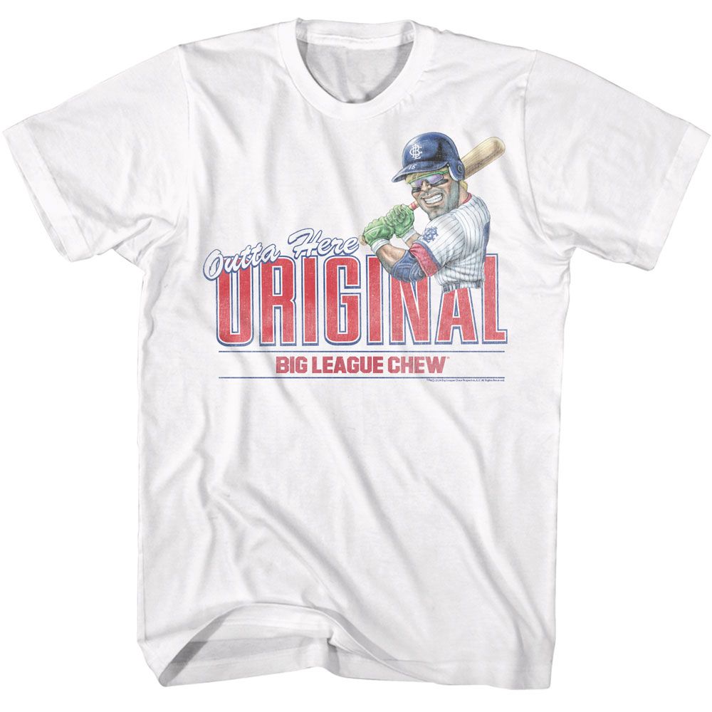 BIG LEAGUE CHEW-BIG LEAGUE CHEW OUTTA HERE ORIGINAL-WHITE ADULT S/S TSHIRT
