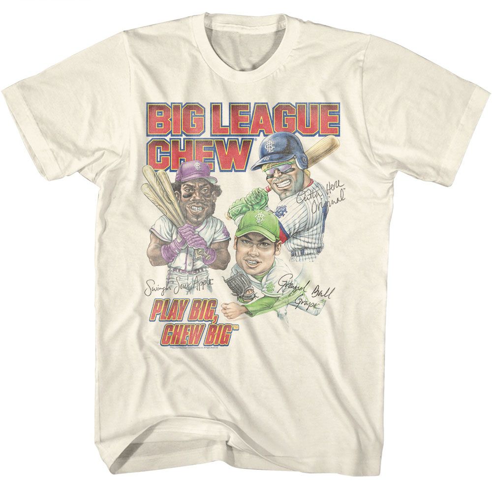 BIG LEAGUE CHEW-BIG LEAGUE CHEW PLAY BIG CHEW BIG-NATURAL ADULT S/S TSHIRT