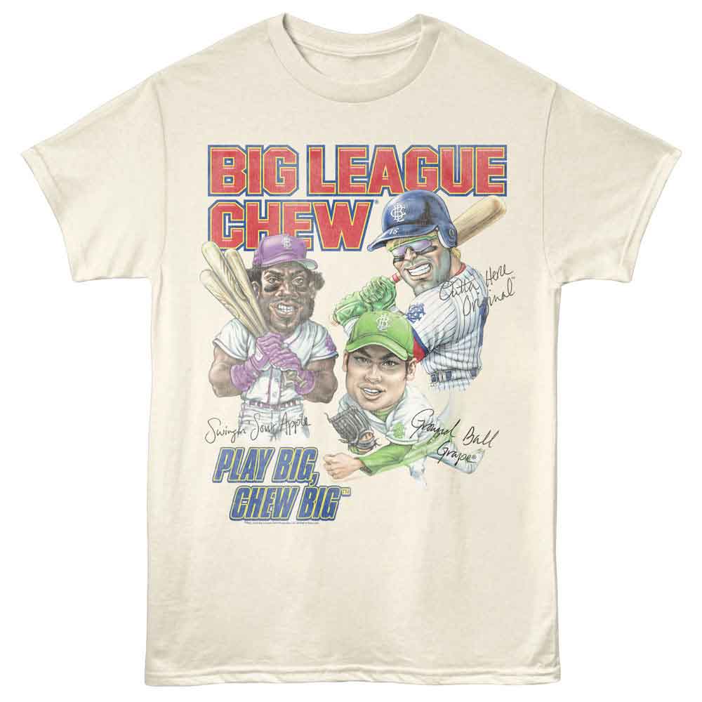 BIG LEAGUE CHEW-BIG LEAGUE CHEW PLAYER FLAVORS-NATURAL ADULT S/S TSHIRT