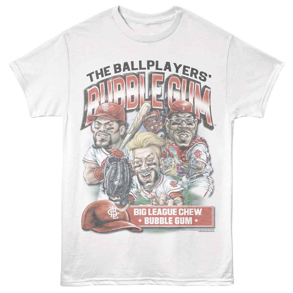 BIG LEAGUE CHEW-BIG LEAGUE CHEW BALLPLAYERS GUM TEAM-RED-WHITE ADULT S/S TSHIRT
