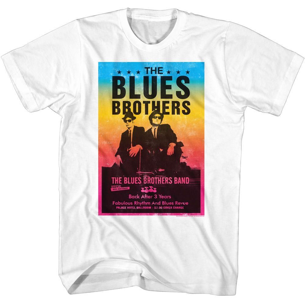 THE BLUES BROTHERS-POSTER-WHITE ADULT S/S TSHIRT