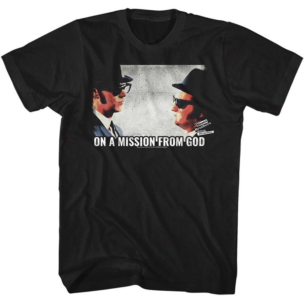 THE BLUES BROTHERS-ON A MISSION-BLACK ADULT S/S TSHIRT